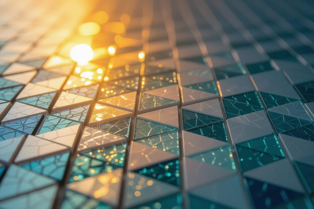 glass mosaic sun catcher blue green