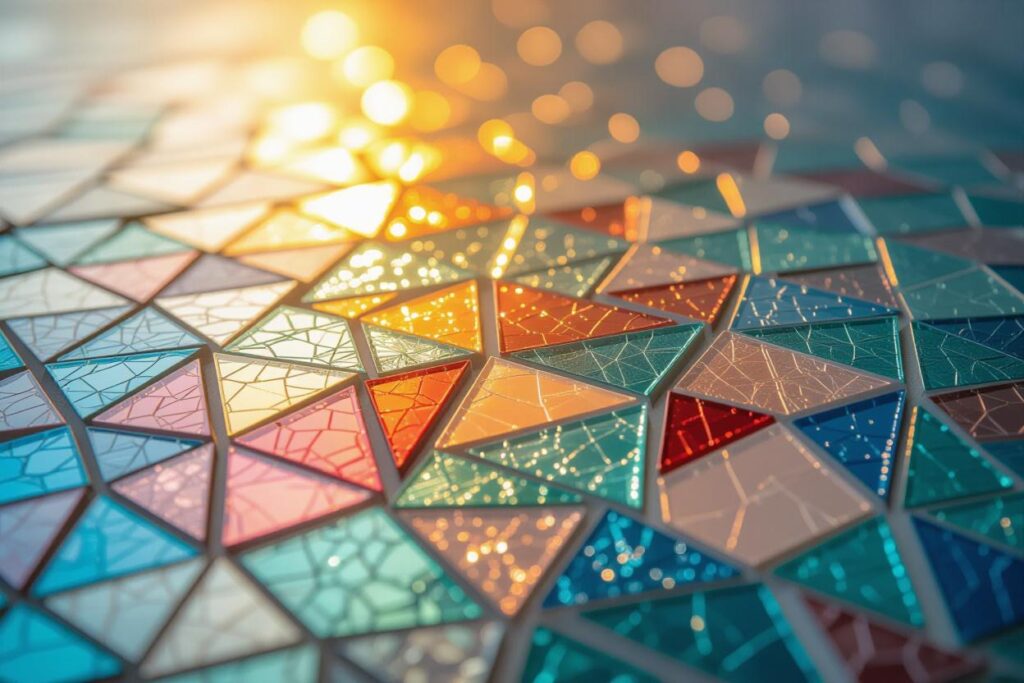 glass mosaic sun catcher vibrant window